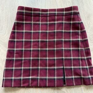 Wilfred Burgundy Plaid Mini Skirt